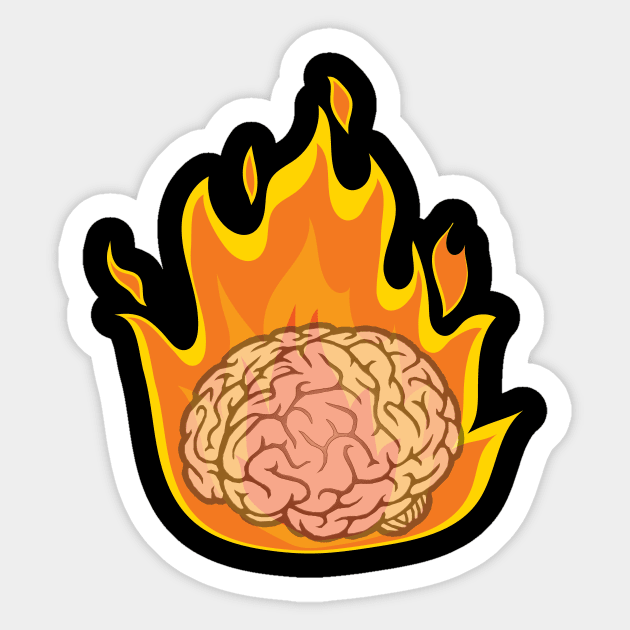 burning brain Sticker by DQ99